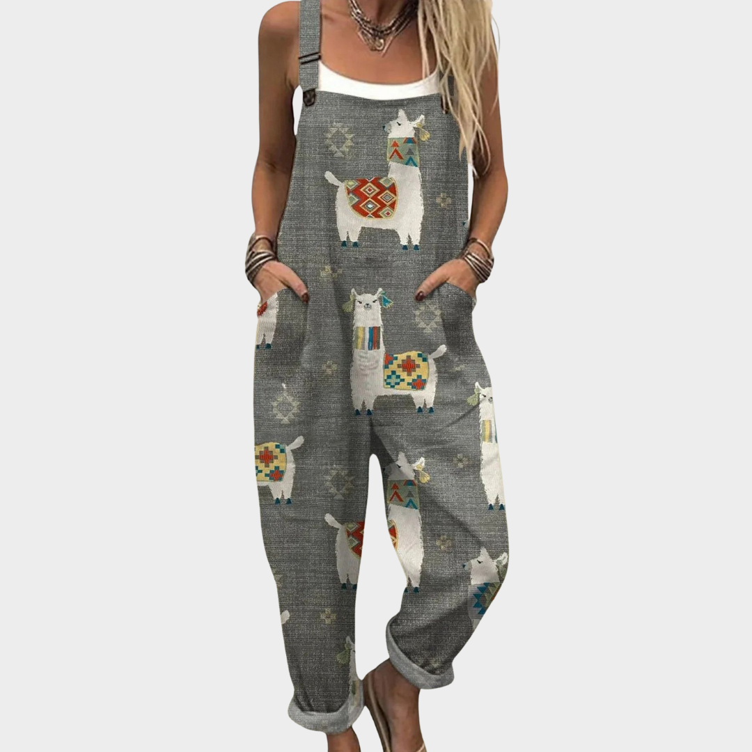 Bequeme bedruckte Latzhose