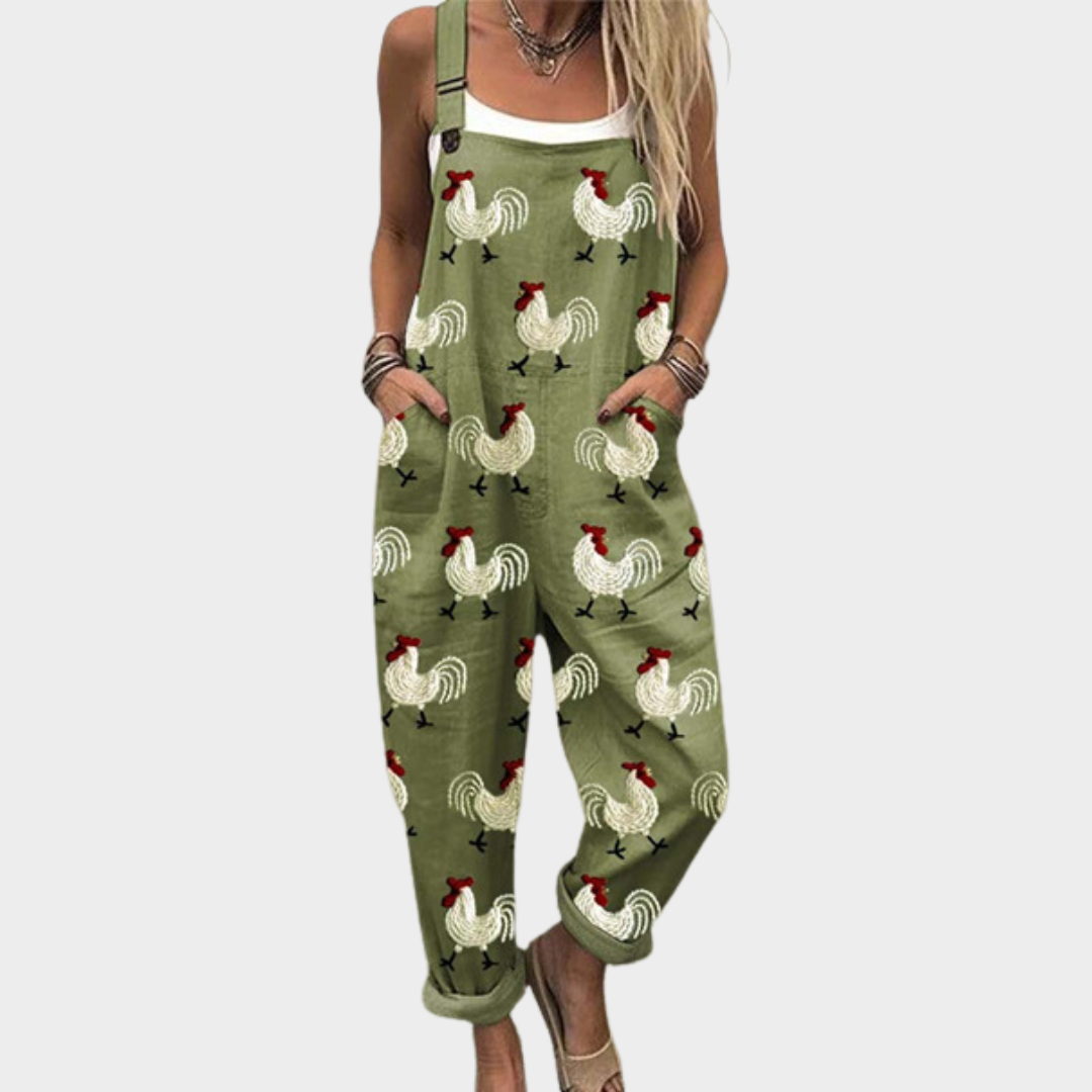 Bequeme bedruckte Latzhose
