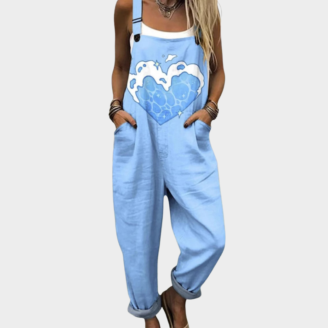 Bequeme bedruckte Latzhose