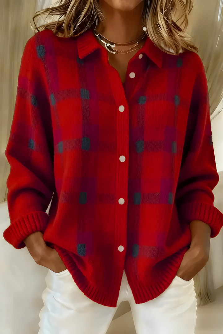 Corinna | Karo-Strickjacke