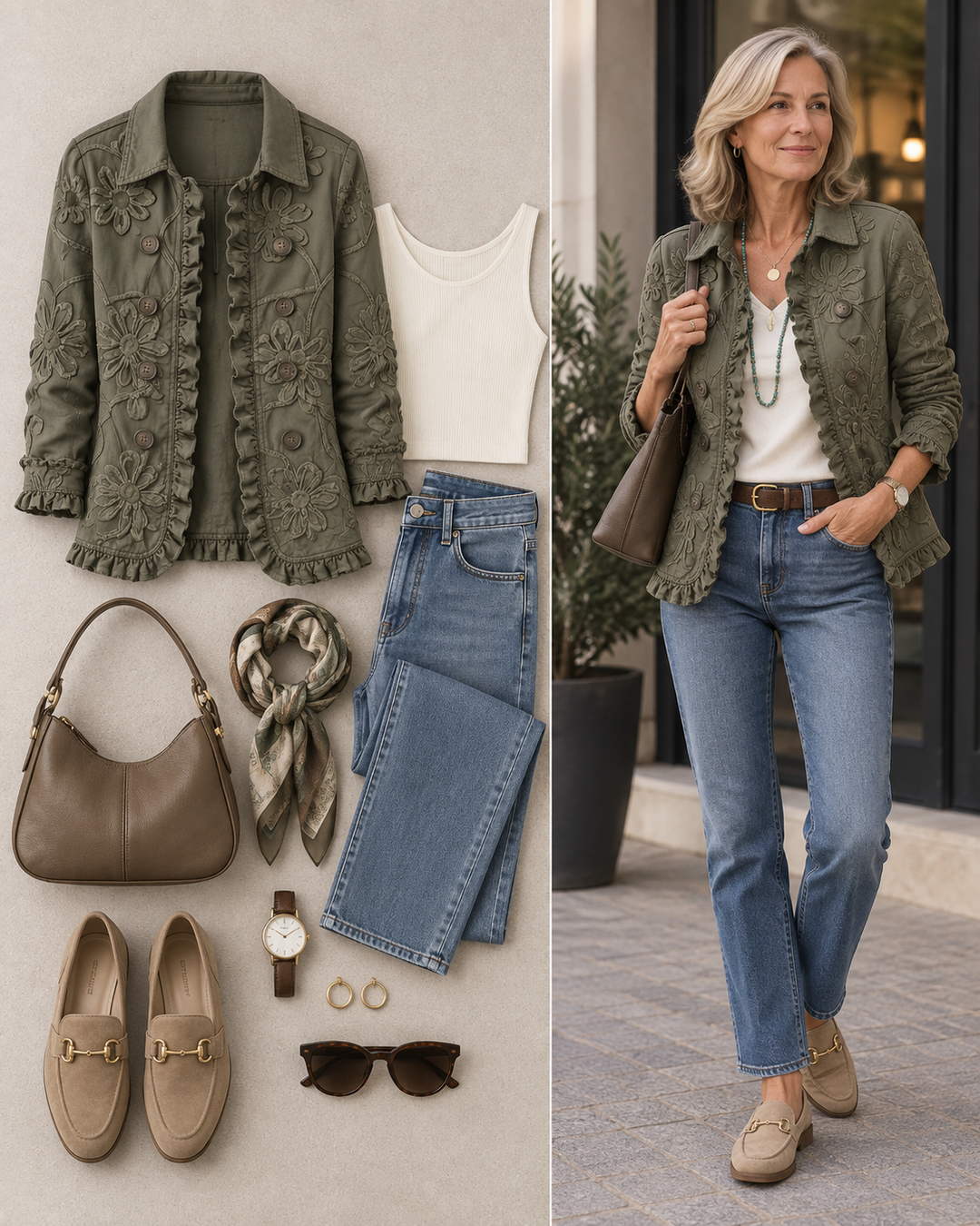 Angelika™ | Blazer mit Blütenstickerei