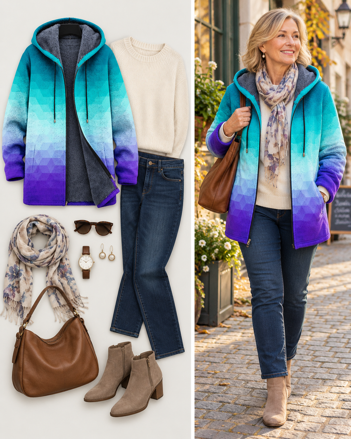 Katrin™ | Kapuzenjacke im Farbverlauf