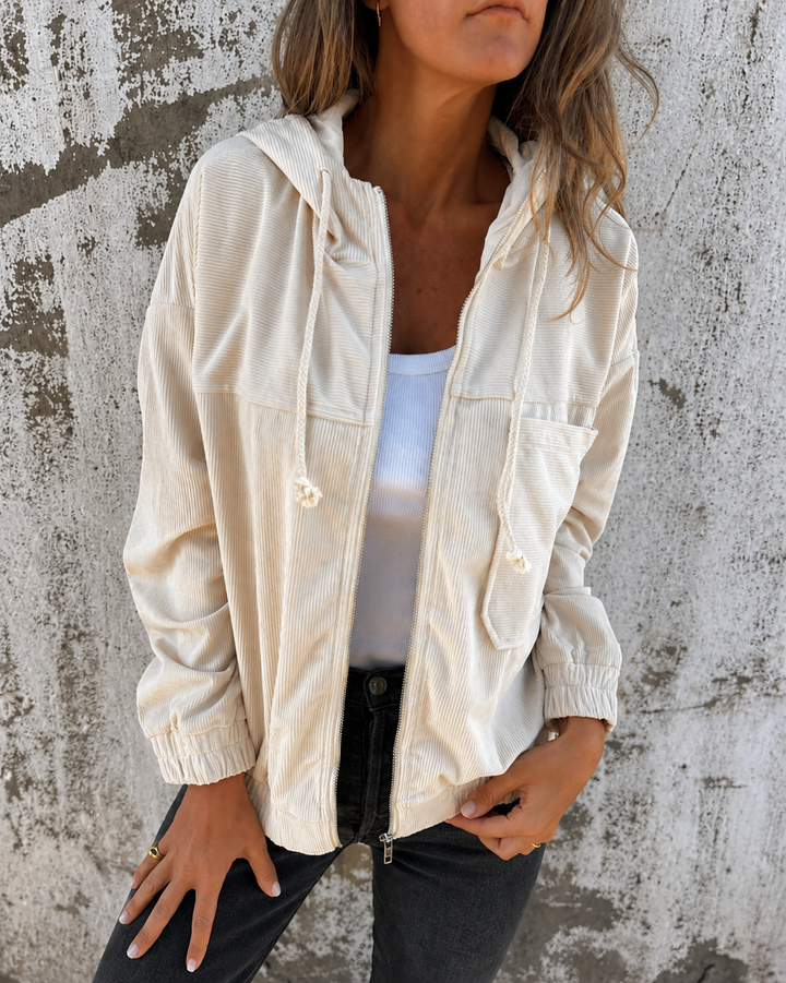Leichte Kapuzenjacke für Damen in Weiß – Stefan Berlin