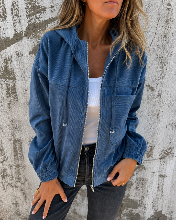 Leichte Kapuzenjacke für Damen in Weiß – Stefan Berlin