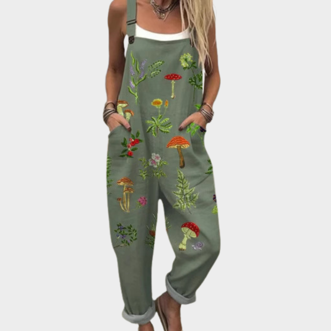 Bequeme bedruckte Latzhose