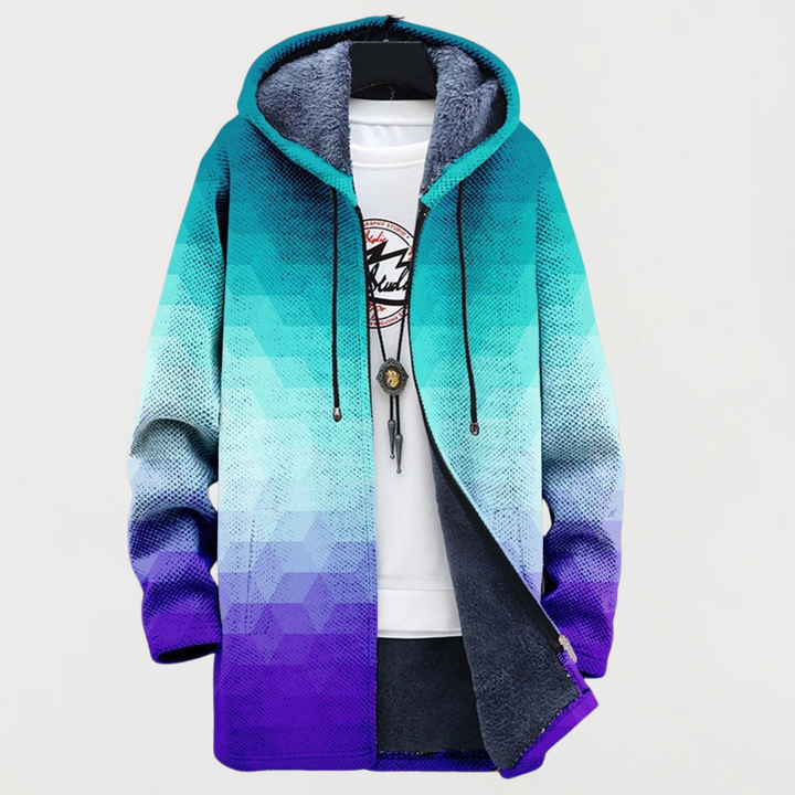 Damen Kapuzenjacke im Farbverlauf von Violett zu Türkis