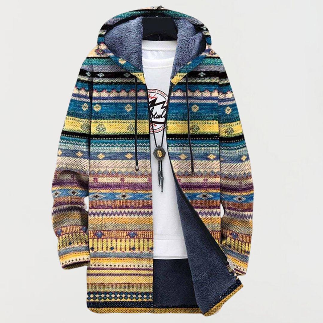 Damen Kapuzenjacke mit welligem Ethno-Muster