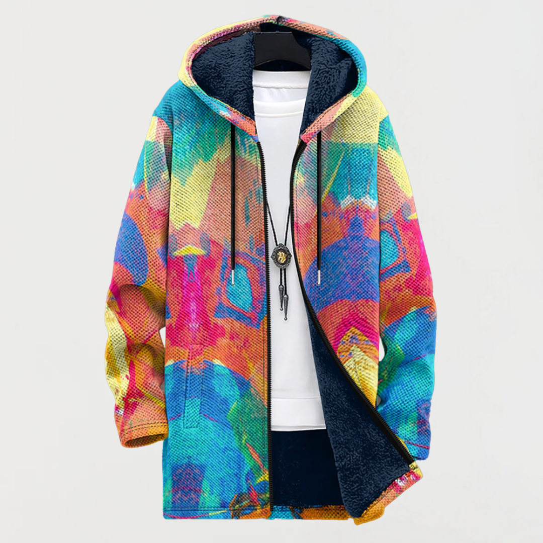 Damen Kapuzenjacke mit abstraktem Farbmuster