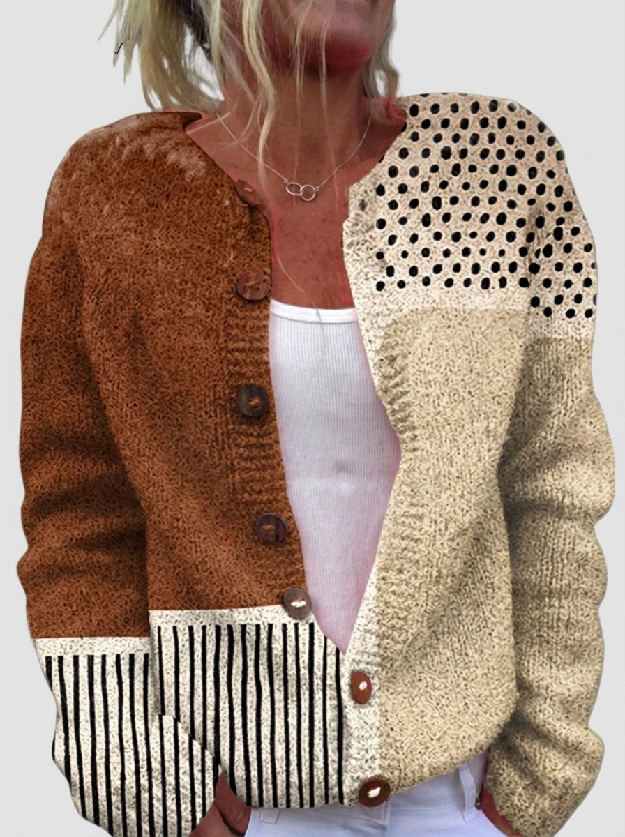 Gisela™ | Cardigan im Patchwork-Look