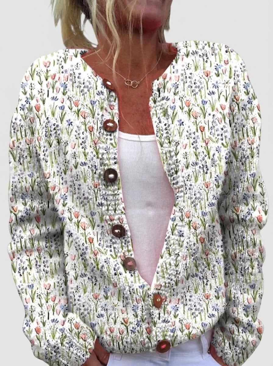 Ursula™ | Cardigan mit zarten Wildblumen