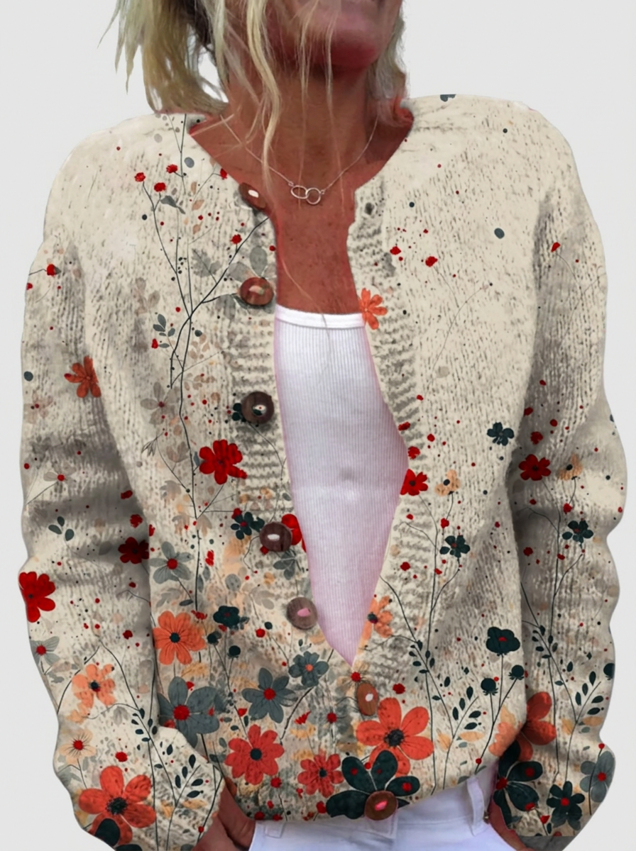 Sabrina™ | Cardigan mit Blütentupfen