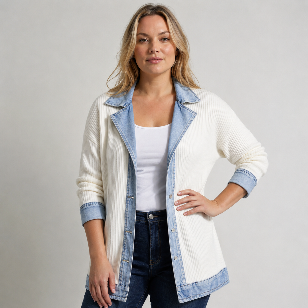 Damenjacke im Zweifarben-Look in Weiß – Stefan Berlin