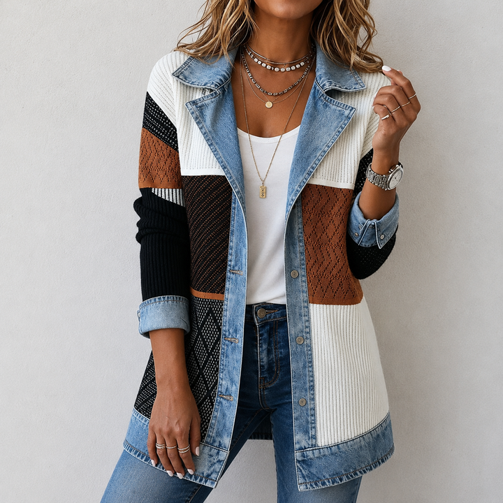 Damenjacke im Zweifarben-Look in Weiß – Stefan Berlin
