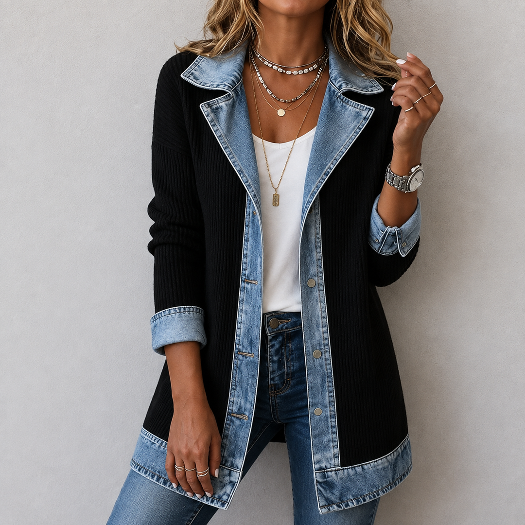 Damenjacke im Zweifarben-Look in Weiß – Stefan Berlin