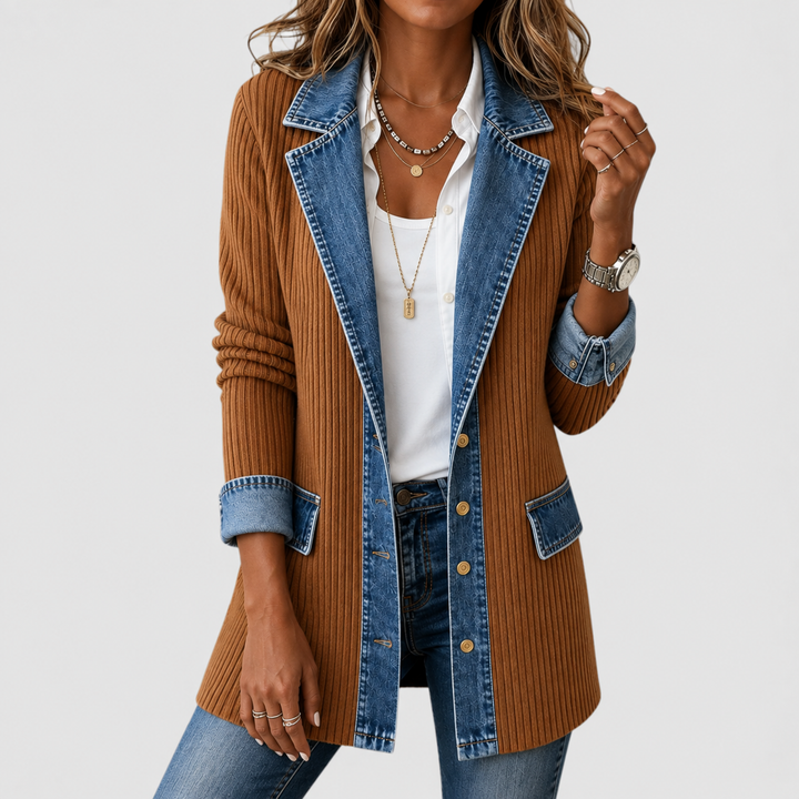 Damenjacke im Zweifarben-Look in Weiß – Stefan Berlin