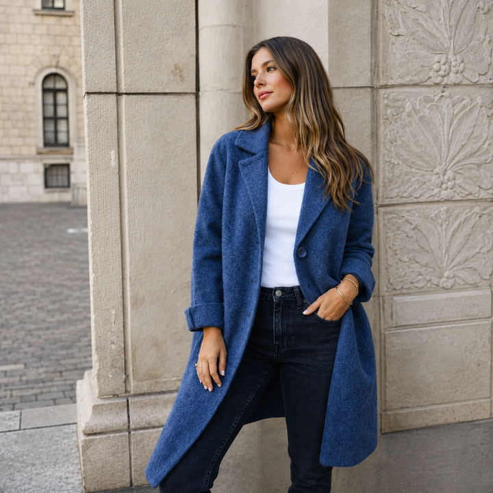 Eleganter Knopfmantel für Damen in Grau – Stefan Berlin