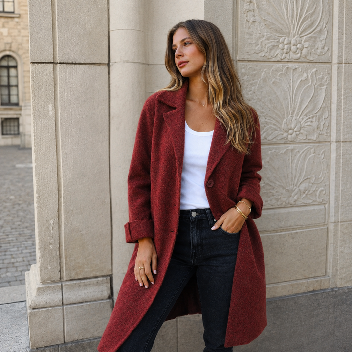 Eleganter Knopfmantel für Damen in Grau – Stefan Berlin