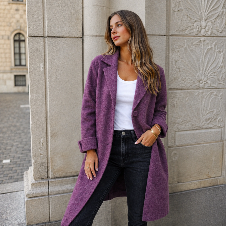 Eleganter Knopfmantel für Damen in Grau – Stefan Berlin