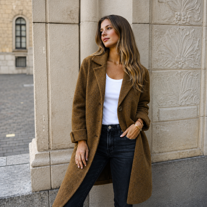 Eleganter Knopfmantel für Damen in Grau – Stefan Berlin