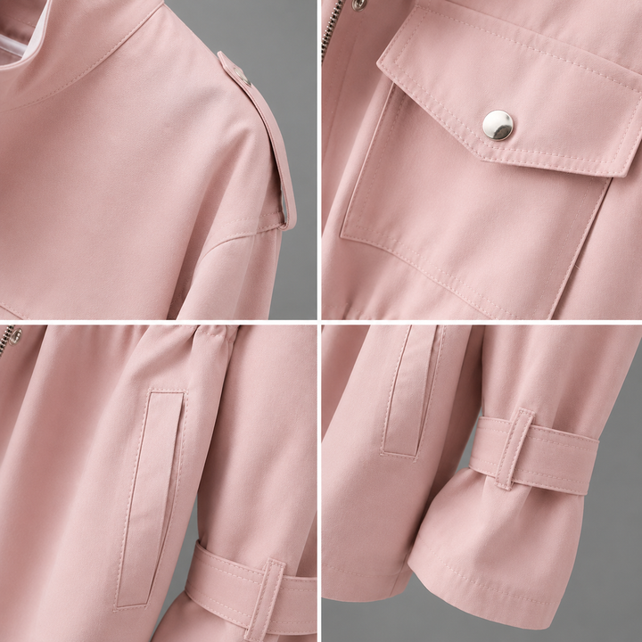 Damenjacke mit Tunnelzug in der Taille in Rosa – Stefan Berlin