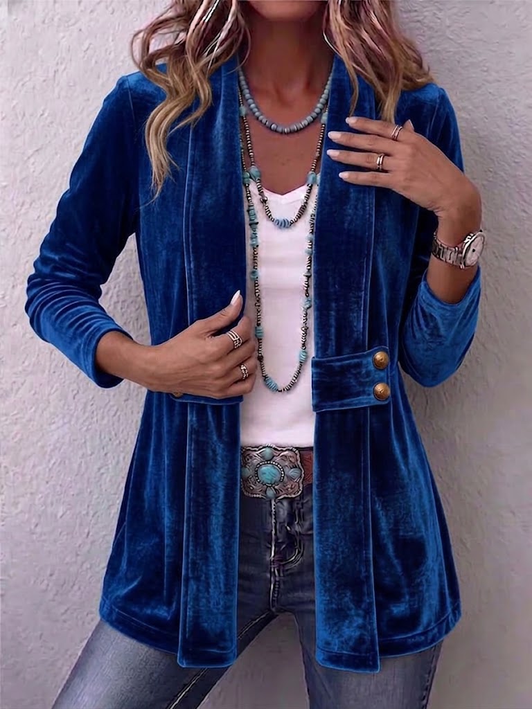 Katrin offener Blazer mit schimmernder Oberfläche in sieben Farben – Stefan Berlin