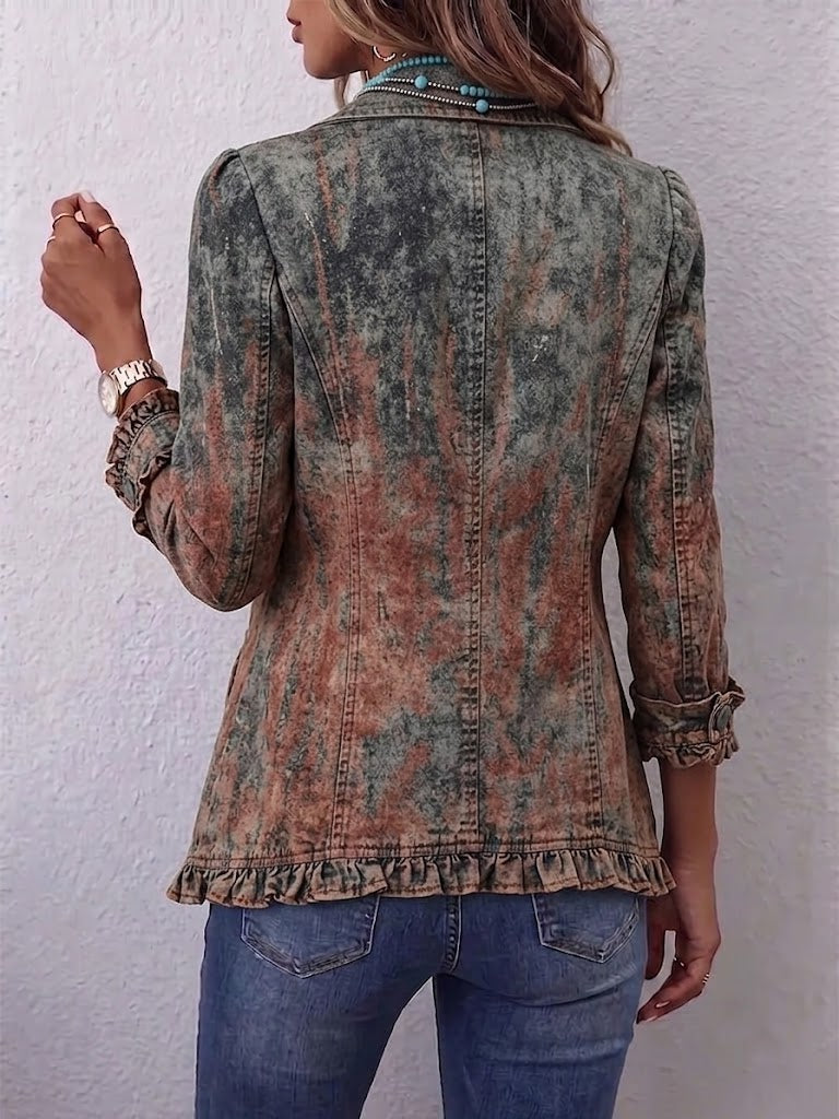 Marlene Blazer im Used-Look mit Farbverlauf von Graugrün zu Rostrot – Stefan Berlin