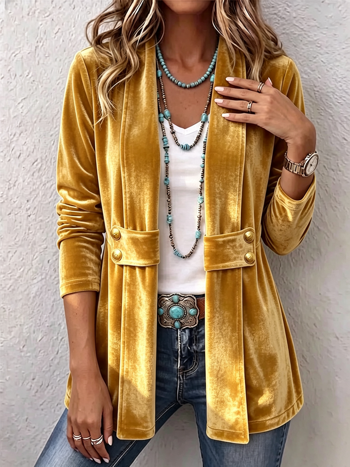 Katrin offener Blazer mit schimmernder Oberfläche in sieben Farben – Stefan Berlin